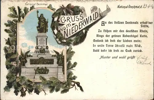 Niederwalddenkmal Nationaldenkmal Kat. Ruedesheim am Rhein