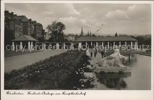 Wiesbaden Herbertanlage Hauptbahnhof Kat. Wiesbaden