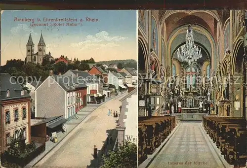 Arenberg Koblenz Hauptstrasse u.Inneres der Kirche Kat. Koblenz