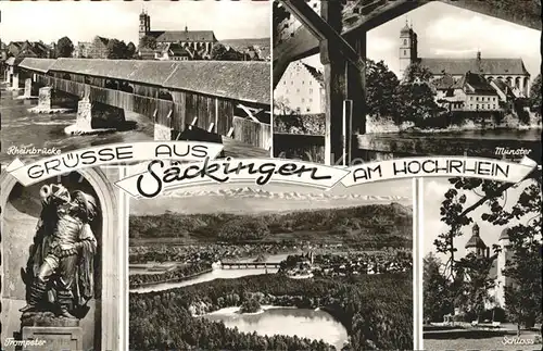 Bad Saeckingen Rheinbruecke Muenster Schloss Trompeter Kat. Bad Saeckingen