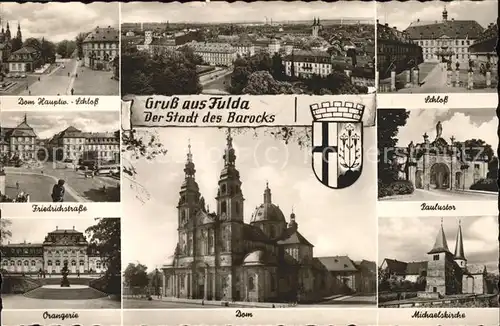 Fulda Schloss Paulustor Dom Orangerie Friedrichstrasse Wappen Kat. Fulda