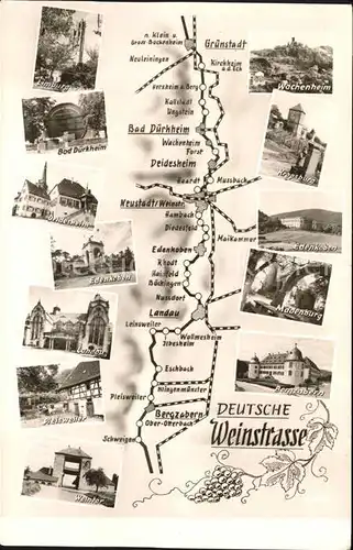 Bad Duerkheim Landkarte Deutsche Weinstrasse Ansichten  Kat. Bad Duerkheim