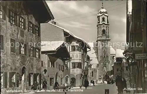 Mittenwald Bayern Dorfstrasse Neunerhaus Pfarrkirche Kat. Mittenwald