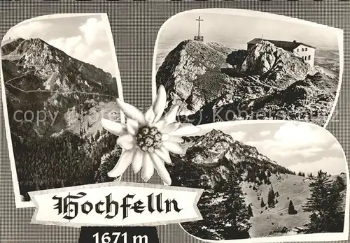 Hochfelln Bergen Berggipfel mit Kreuz Edelweiss Kat. Bergen