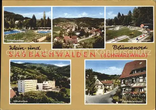 Sasbachwalden Sanatorium Minigolf Schwimmbad Fachwerk Kat. Sasbachwalden