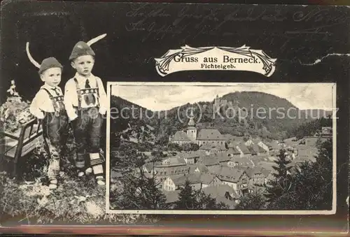 Berneck Kirchberg Panorama Kinder Lederhosen Kat. Kirchberg i.Wald