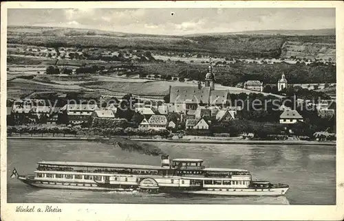 kk71457 Winkel Oestrich-Winkel Seitenraddampfer Panorama Rhein Kategorie. Oestrich-Winkel Alte Ansichtskarten