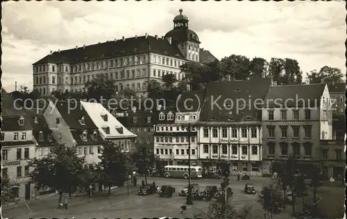 Weissenfels Saale Karl Marx Platz Bus Autos Burg / Weissenfels /Burgenlandkreis LKR