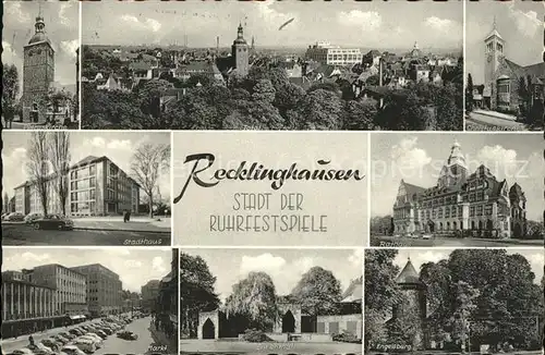 Recklinghausen Westfalen Panorama Stadthaus Engelsburg Ehrenmal / Recklinghausen /Recklinghausen LKR