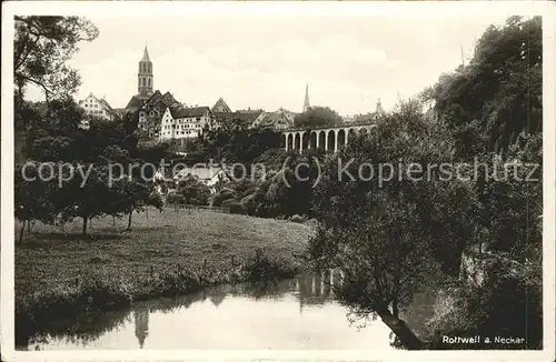Rottweil Neckar Panorama mit Bruecke Kat. Rottweil