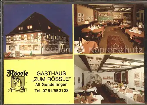 Gundelfingen Breisgau Gasthaus "Zum Roessle" Eugen Engler Kat. Gundelfingen