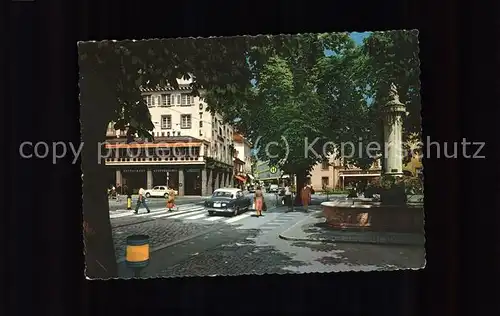 Loerrach Marktplatz Brunnen Autos Kat. Loerrach