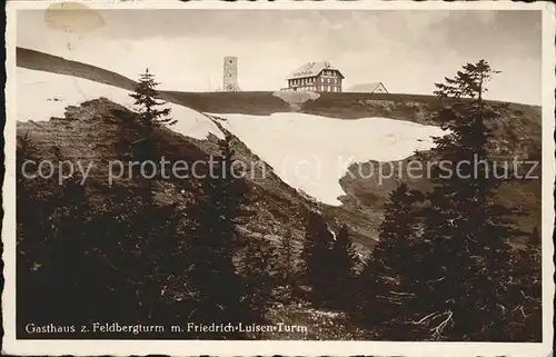 Feldberg Schwarzwald Gasthaus zum Feldbergturm mit Friedrich Luisen Turm Kat. Feldberg (Schwarzwald)