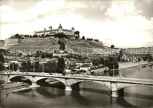 Wuerzburg Ludwigsbruecke mit Festung Kat. Wuerzburg