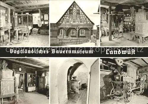 Landwuest Vogtlaendisches Bauernmuseum Blockstube Russkueche Kammerwagen Kat. Markneukirchen