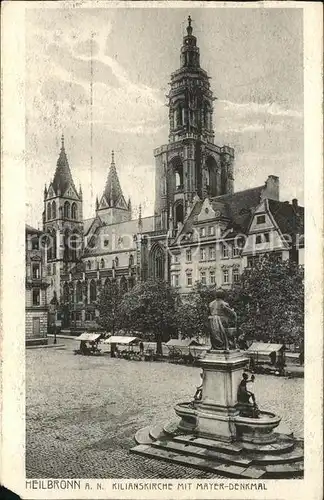 Heilbronn Neckar Kilianskirche mit Mayerdenkmal Kat. Heilbronn