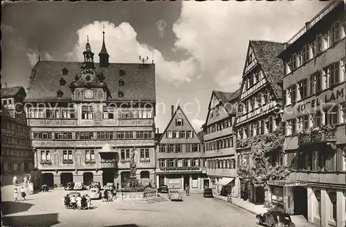 Tuebingen Marktplatz mit Rathaus Kat. Tuebingen