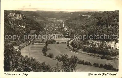 Geislingen Steige mit Burgruine Helfenstein und Rohrachtal Kat. Geislingen an der Steige