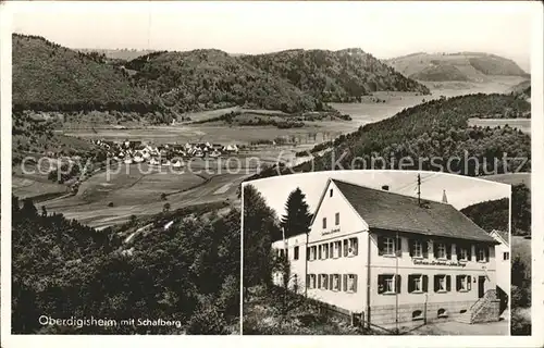 Oberdigisheim mit Schafberg und Gasthaus zum Grottental Kat. Messstetten