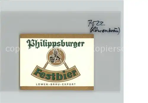 Philippsburg Baden Philippsburger Festbier / Philippsburg /Karlsruhe LKR