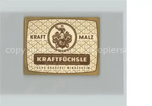 Windesheim Fuchs Brauerei Kraftfuechsle Kat. Windesheim