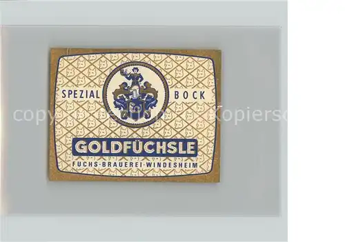 Windesheim Goldfuechsle Fuchs Brauerei Kat. Windesheim