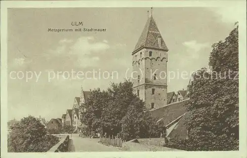 Ulm Donau Metzgerturm Stadtmauer Kat. Ulm