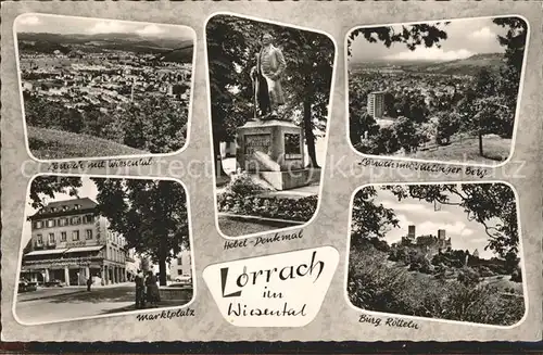 Loerrach Burg Roetteln Hebel Denkmal Marktplatz Kat. Loerrach