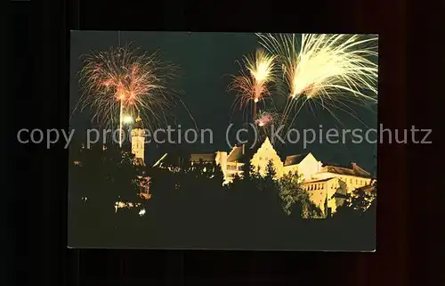 Dachau bei Nacht mit Feuerwerk Kat. Dachau