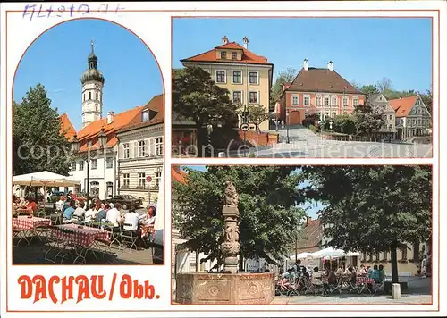 Dachau Kirche Marktbrunnen Teilansicht Kat. Dachau