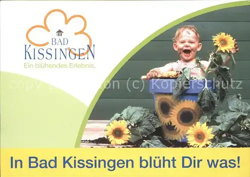 Bad Kissingen Kind im Blumenkuebel Kat. Bad Kissingen