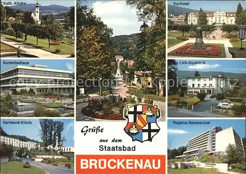 Bad Brueckenau Kath Kirche Kurhotel LVA Kurklinik Kurmittelhaus Hartwaldklinik Regena Sanatorium Kat. Bad Brueckenau