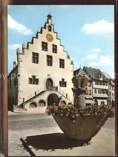 Karlstadt Main Rathaus mit Glauberbrunnen Kat. Karlstadt