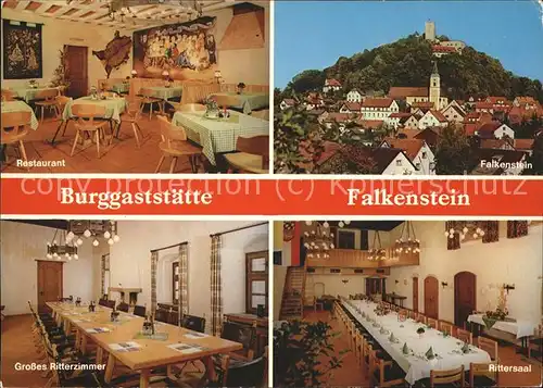 Falkenstein Oberpfalz Burg-Gaststaette-Pension Falkenstein Ritterzimmer Rittersaal / Falkenstein /Cham LKR