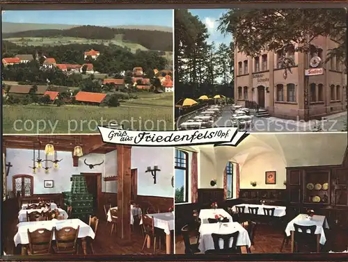 Friedenfels Ortsansicht mit Hotel Schlossschenke Gastraeume Kat. Friedenfels