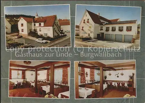 Burgwallbach Gasthaus zur Linde Gastraeume Kat. Schoenau a.d.Brend