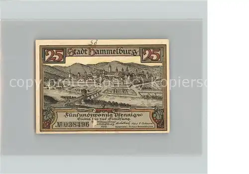Hammelburg 25 Pfennig Schein Kat. Hammelburg