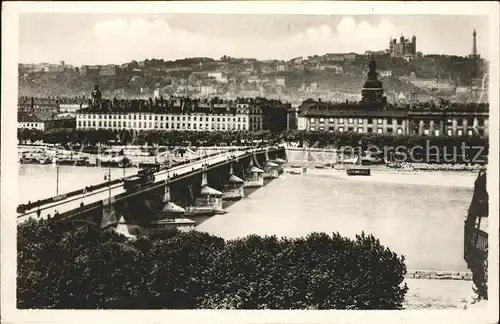 Lyon France Le Pont de la Guillotiere Hotel Dieu et Fourviere Kat. Lyon