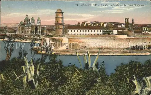 Marseille La Cathedrale et le Fort St Jean Kat. Marseille