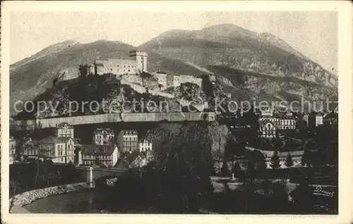 Lourdes Hautes Pyrenees Le Chateau Fort et Vue d ensemble du Pic du Jer Kat. Lourdes