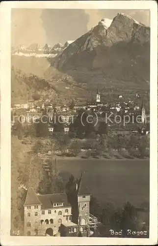 Bad Ragaz Ortsblick mit Alpen Kat. Bad Ragaz