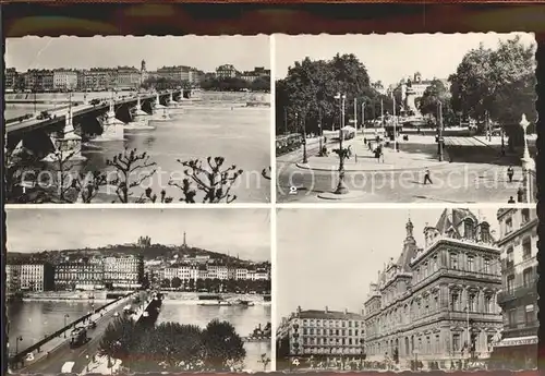 Lyon France Pont de la Guillotiere Place Garnot Statue de la Republique La Bourse Kat. Lyon