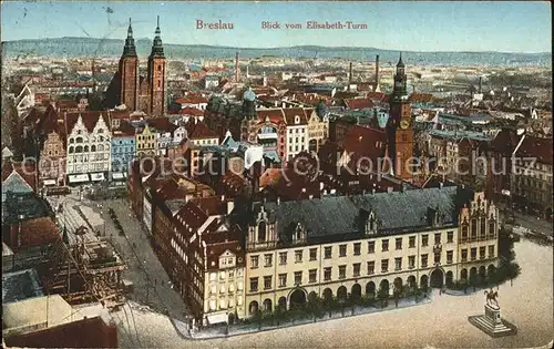 Breslau Niederschlesien Blick vom Elisabeth Turm Feldpost Kat. Wroclaw