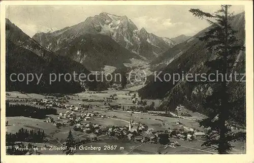 Mayrhofen Zillertal mit Gruenberg Kat. Mayrhofen