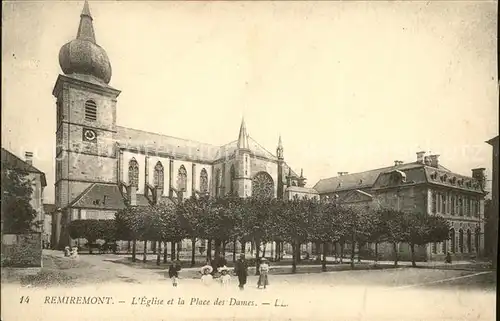 Remiremont Vosges Eglise et la Place des Dames Kat. Remiremont