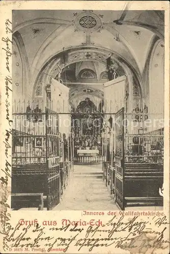 Maria Eck Inneres der Wallfahrtskirche Kat. Siegsdorf