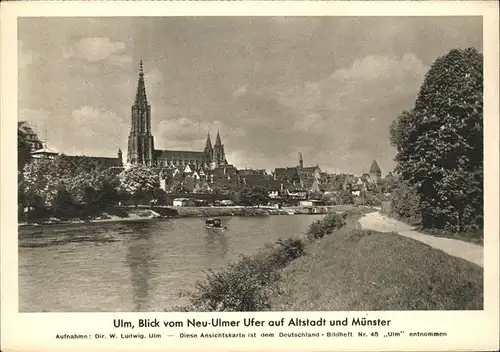 Ulm Donau Blick auf Altstadt und Muenster Kat. Ulm