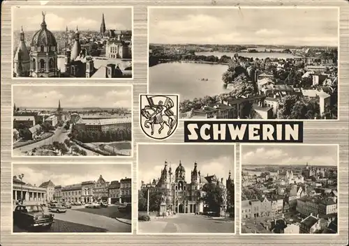 Schwerin Mecklenburg Panorama mit Teilansichten Kat. Schwerin