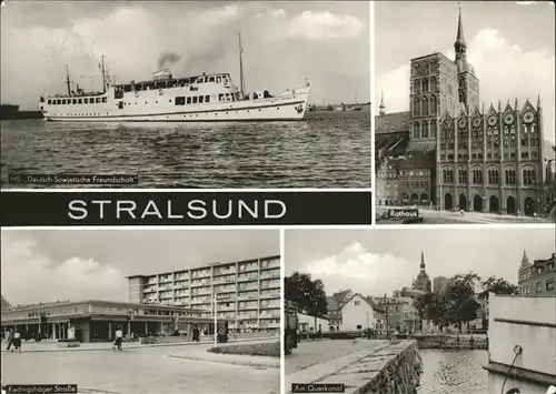 Stralsund Mecklenburg Vorpommern Faehrschiff Rathaus Kedingshaeger Str Am Querkanal Kat. Stralsund