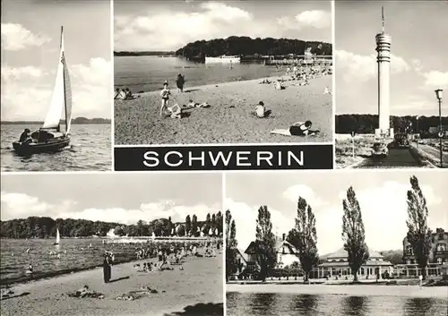 Schwerin Mecklenburg Strandpartien Fernsehturm Kat. Schwerin